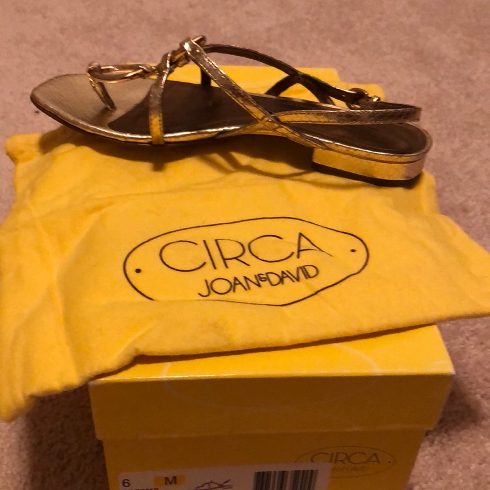 Light gold reptile sandals